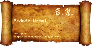 Bednár Noémi névjegykártya